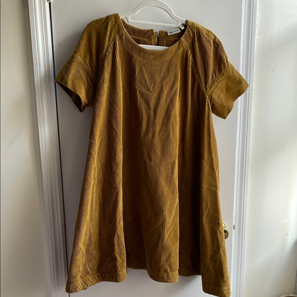 Mustard/yellow Corduroy shift mini dress